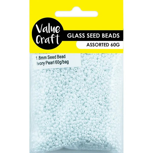1.8mm Ivory Colour Glass Seed Pearl Beads